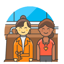 Bus Passengers 5 Illustration from UX Colors Set