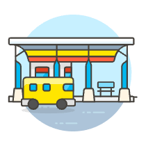 Bus Station Illustration from UX Colors Set