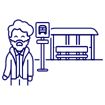 Bus Stop Waiting 1 Illustration from UX Line Set