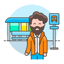 Bus Stop Waiting 1 Illustration from UX Colors Set