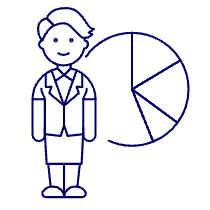 Businessman Pie Chart 4 Illustration from UX Line Set