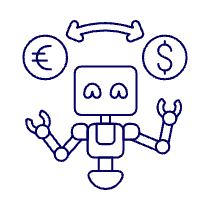 Currency Exchange Robot Illustration from UX Line Set