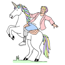 Business Startup Character With Prosthetic Limb Illustration from Bruxelles Set