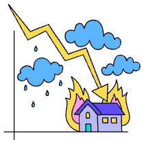 Negative Business Graph Illustration from Dhaka Set