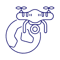 Camera Drone 4 Illustration from UX Line Set