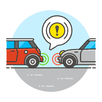Car Bump Security System Illustration from UX Colors Set