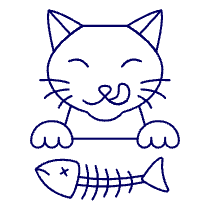 Cat Eating Illustration from UX Line Set