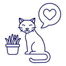 Cat Love Plant Illustration from UX Line Set