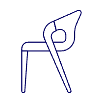Black Modern Chair Illustration from UX Line Set