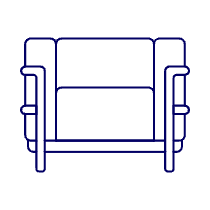 Black Sofa Metallic Illustration from UX Line Set