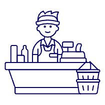 Cashier Clerk 1 1 Illustration from UX Line Set