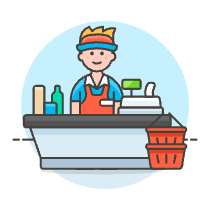 Cashier Clerk 1 1 Illustration from UX Colors Set