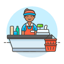 Cashier Clerk 1 2 Illustration from UX Colors Set