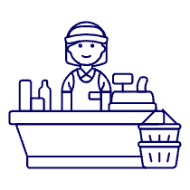 Cashier Clerk 1 4 Illustration from UX Line Set