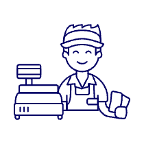 Cashier Clerk 2 1 Illustration from UX Line Set
