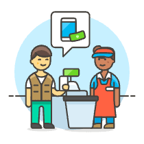 Cashier Phone Payment 1 Illustration from UX Colors Set