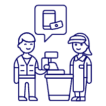 Cashier Phone Payment 2 Illustration from UX Line Set