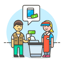 Cashier Phone Payment 2 Illustration from UX Colors Set