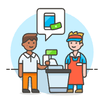 Cashier Phone Payment 4 Illustration from UX Colors Set