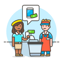 Cashier Phone Payment 5 Illustration from UX Colors Set