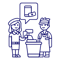 Cashier Phone Payment 5 Illustration from UX Line Set