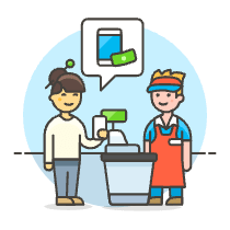 Cashier Phone Payment 6 Illustration from UX Colors Set