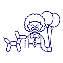 Clown Balloons Illustration from UX Line Set
