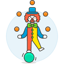 Clown Show Illustration from UX Colors Set
