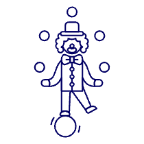 Clown Show Illustration from UX Line Set