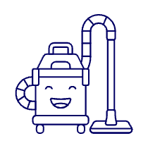 Happy Vacuum Cleaner Illustration from UX Line Set
