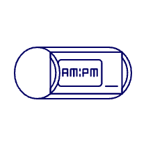 Digital Desk Clock Illustration from UX Line Set