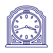 Metallic Vintage Clock Illustration from UX Line Set