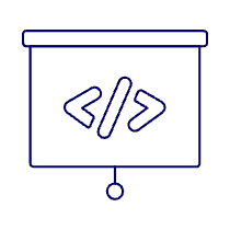 Coding Projector Illustration from UX Line Set