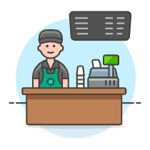 Coffee Shop Cashier 2 1 Illustration from UX Colors Set