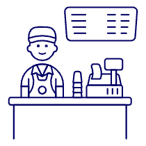 Coffee Shop Cashier 2 1 Illustration from UX Line Set