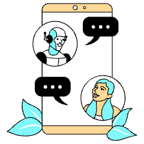 Communication Contact Bot Illustration from London Set
