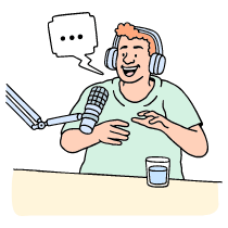 Communication Podcast Illustration from Bruxelles Set