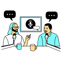 Communication Podcast With Guest Illustration from London Set