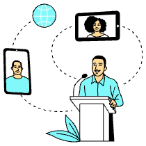 Communication Virtual Meeting Webinar Illustration from London Set