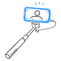 Phone Selfie Stick Illustration from Brooklyn Set