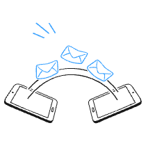 Sending Receiving Texts Messages 2 Illustration from Brooklyn Set