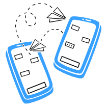 Sending Receiving Texts Messages Illustration from Brooklyn Set