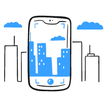 Taking A Mobile Photo Illustration from Brooklyn Set