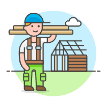 Wood House Builder 1 Illustration from UX Colors Set