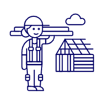 Wood House Builder 4 Illustration from UX Line Set