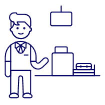 Counter Check In 1 Illustration from UX Line Set