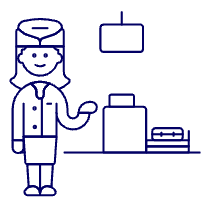 Counter Check In 2 Illustration from UX Line Set