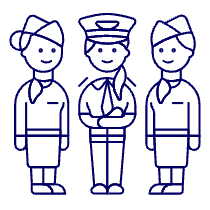 Pilot And Crew 1 Illustration from UX Line Set