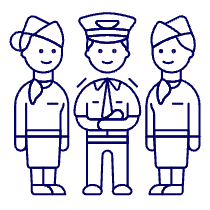 Pilot And Crew 4 Illustration from UX Line Set