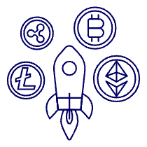 Crypto Rocket Illustration from UX Line Set